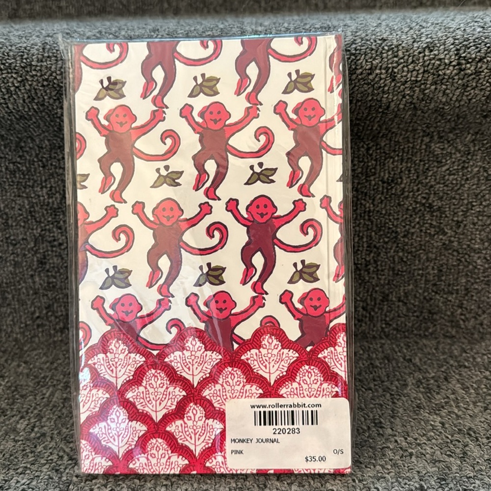 Roller rabbit monkey journal Pink new in wrap - Picture 2 of 5